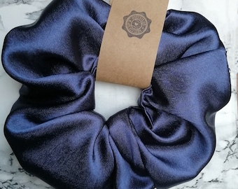 Satin Scrunchies XXL hairband shiny blue sapphire blue Ravenclaw dark academia cottagecore Handmade