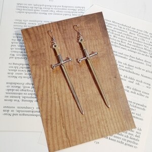 The Witcher Sword Earrings Stainless Steel Warrior Dagger Silver image 4