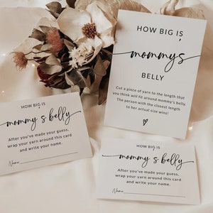 Hoe groot is mama's buikspel | Hoe groot is haar buik | Hoe groot is de buik van mama | Bord babyshower | Afdrukbaar babyshowerspel