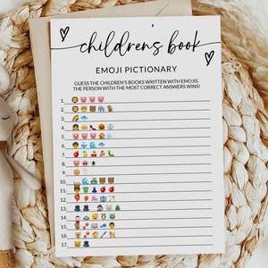 Pictionary-spel kinderboekemoji | Emojispel babyshower | Emoji-pictionary | Afdrukbare babyshowergames | Emoji-spel babyboek
