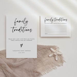Signo y tarjeta de tradición familiar / Compartir un recuerdo / Juego de baby shower imprimible / Consejos para baby shower / Signo de baby shower / Plantilla editable