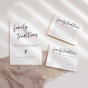 Signo y tarjeta de tradición familiar / Juego de baby shower imprimible / Compartir un recuerdo / Consejos para baby shower / Signo de baby shower / Plantilla editable