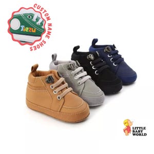 Outdoor Toddler Baby Shoes, Soft and Comfortable PU Leather Prewalker Newborn Shoes, Custom Newborn Crib Shoes, Baby Clothes Boy