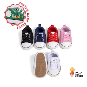 Baby Girls Boys Sneakers, Custom Baby Shoes, Summer Baby Shoes, Canvas Newborn Shoes, Baby Shower Gift, New Baby Clothes