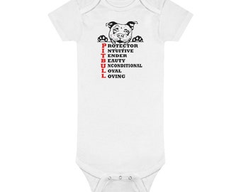 Pitbull Baby Onesie® - Animal Baby Onesie® - Baby Shower Gift® - Unique Baby Onesie® - Baby Girl, Boy O