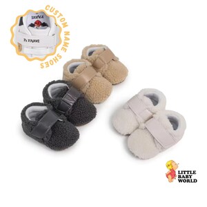 Cotton Fleece Baby Sock Shoes, Soft Crib Shoes for Newborn, Custom Casual Infant Shoes, Warm Baby Slipper Shoes, Unisex Baby Booties