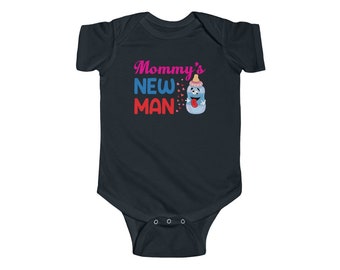 Mommy's New Man Baby Onesie®, Mommy's New Man Baby Onesie®, Food Funny Baby Girl Boy Onesie, New Mom Bodysuit, Baby Shower Gift