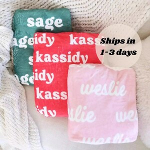 Personalized Custom Blanket, Girl Blanket Gift, Name Blanket, Baby Girl Blanket, Minky Baby Blanket, Baby Milestone Blanket