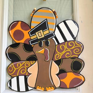 Thanksgiving Turkey Door Hanger | Door Decor | Fall Decor | Thanksgiving Decor | Porch Sign