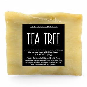 Tea Tree Shea Butter Bar Soap | Vegan Soap | Ready to Ship