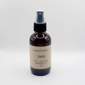 Vanilla 4.oz room and linen spray .