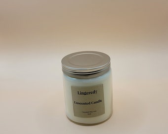Unscented handmade candle.