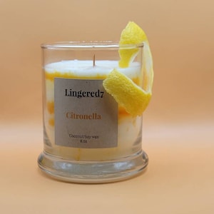 Citronella 8oz bug repellent candle.