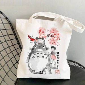 Cute My neighbour Totoro Studio Ghibli Japanese Anime Tote Bag for School Shopping Casual Bag