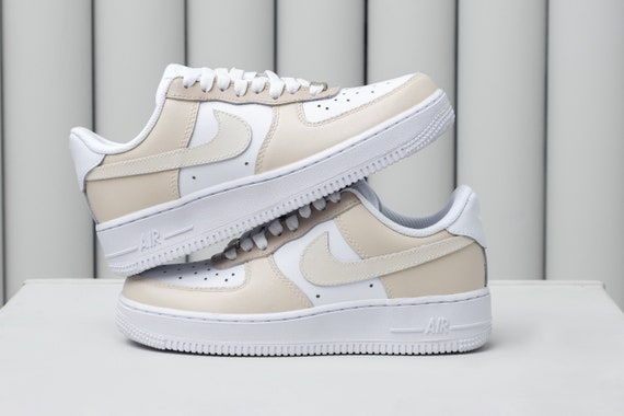 Cream air force 1 custom / AF1 / Gepersonaliseerde schoenen - Etsy Nederland