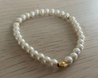 Ivory White Glass Bead Tasbih Bracelet (33 beads)