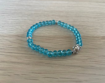 Aqua Blue Crystal Glass Bead Tasbih Bracelet (33 beads)