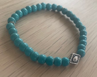 Blue Powdered Turquoise Tasbih Bracelet (33 beads)