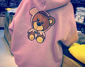 Drew Bear Soft Fabric Oversize Hoodies - Embroidered Design - Drew House Merch Tribute