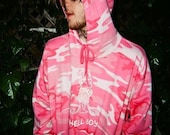 Lil Peep Pink Oversize Hoodie %100 Cotton - Hell Boy Hoodie - Lil Lil Peep Pink Oversize Hoodie %100 Cotton - Hell Boy Hoodie - Lil