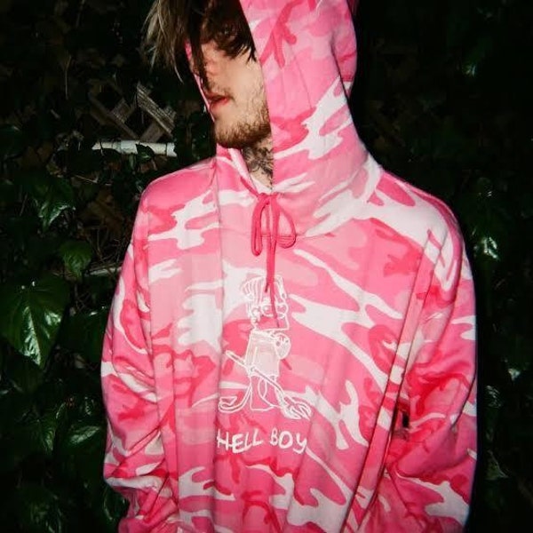Lil Peep Pink Oversize Hoodie %100 Cotton - Hell Boy Hoodie - lil peep camo hoodie
