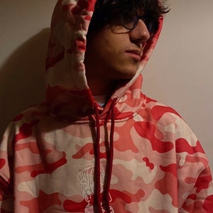 Lil Peep Pink Oversize Hoodie %100 Coton Hell Boy Hoodie lil peep camo sweat à capuche image 6