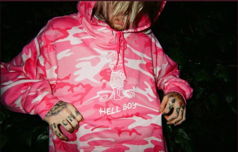 Lil Peep Pink Oversize Hoodie 100 Baumwolle Hell Boy Hoodie lil peep camo Kapuzenpullover Bild 2