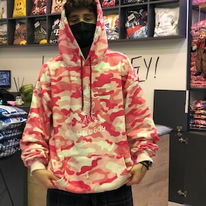 Lil Peep Pink Oversize Hoodie %100 Coton Hell Boy Hoodie lil peep camo sweat à capuche image 3