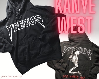 KANYE WEST YEEZUS | High Quality Printed %100 Cotton and Black Sweatshirt, Oversize and Unisex Last Street Fashion Hoodie, Kayne West Merch