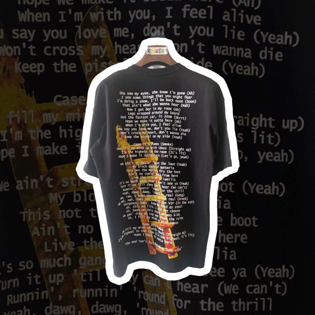 Travis Scott Merch - Highest in the Room Black Tshirt - 3D Print