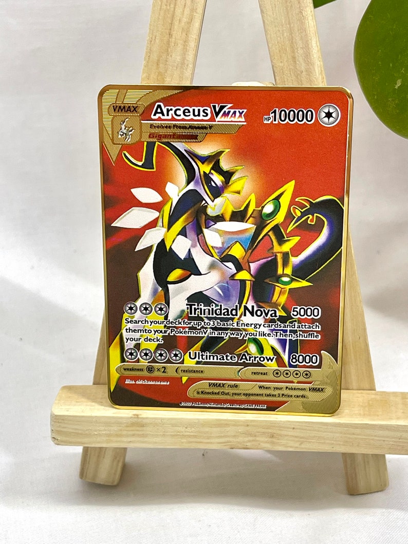 Arceus VMAX Gold Metal Pokémon Card Arceus Tribute Card Etsy Ireland