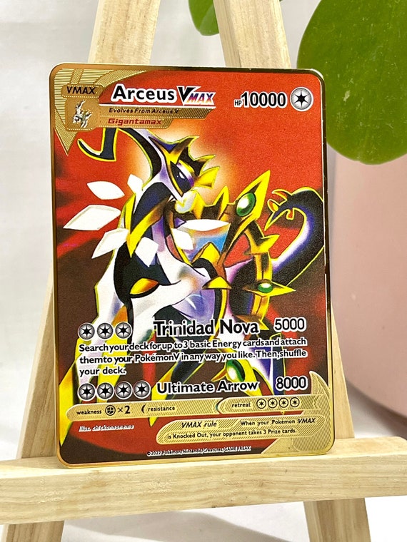 Arceus VMAX Gold Metal Pokémon Card Arceus Tribute Card Etsy