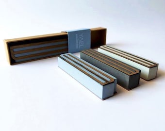 Set of X  3 modern mezuzah case. Jewish gift from israel