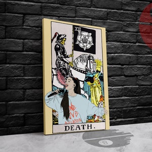 Ariana Grande, Tarot Karte Poster, Tod Tarot Karte, Gespannte Leinwand, Museum schwarz gerahmt, Vintage Geschenkdruck, Home Gallery, Wand Dekor Kunst