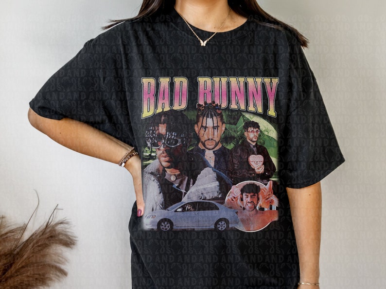 Bad Bunny Shirt - 90s Vintage x Bootleg Style Rap Tee TShirt, Oversized Graphic Tee TShirt, Gifts for Him and Her, Unisex 