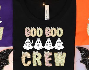 Boo Boo Crew Halloween Nurse Shirt, Nurse Gift For Women, Spooky Season Shirt, Cute Ghost Nurse, Fall Nurse tshirt, Autumn Nurse Tee