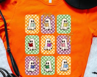Camiseta Fantasma de Livro, Camiseta Fofa de Leitura de Halloween, Camiseta Assustadora de Amante de Livros, Blusa Fantasma de Café, Camiseta Engraçada de Professor de Outono, Camiseta Fantasma de Leitor de Livros