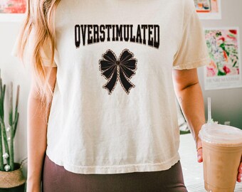 Overstimulated Shirt for Mom, Overstimulated Comfort Colors Crop Top, Cowboy Frog Shirt, Unhinged TShirt, Funny Meme Tee, Funny Frog Shirt