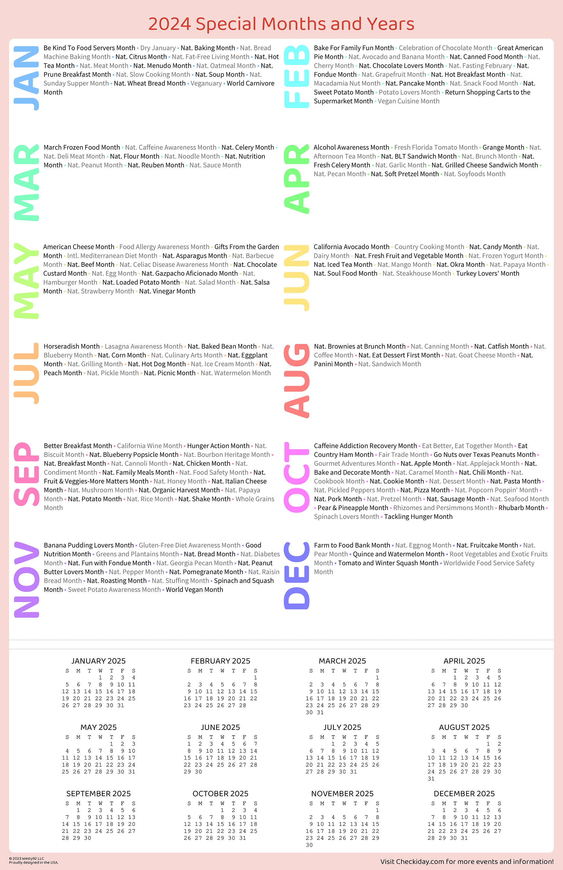 2024 National Food Holiday Calendar Printable 1400 Events FREE Access
