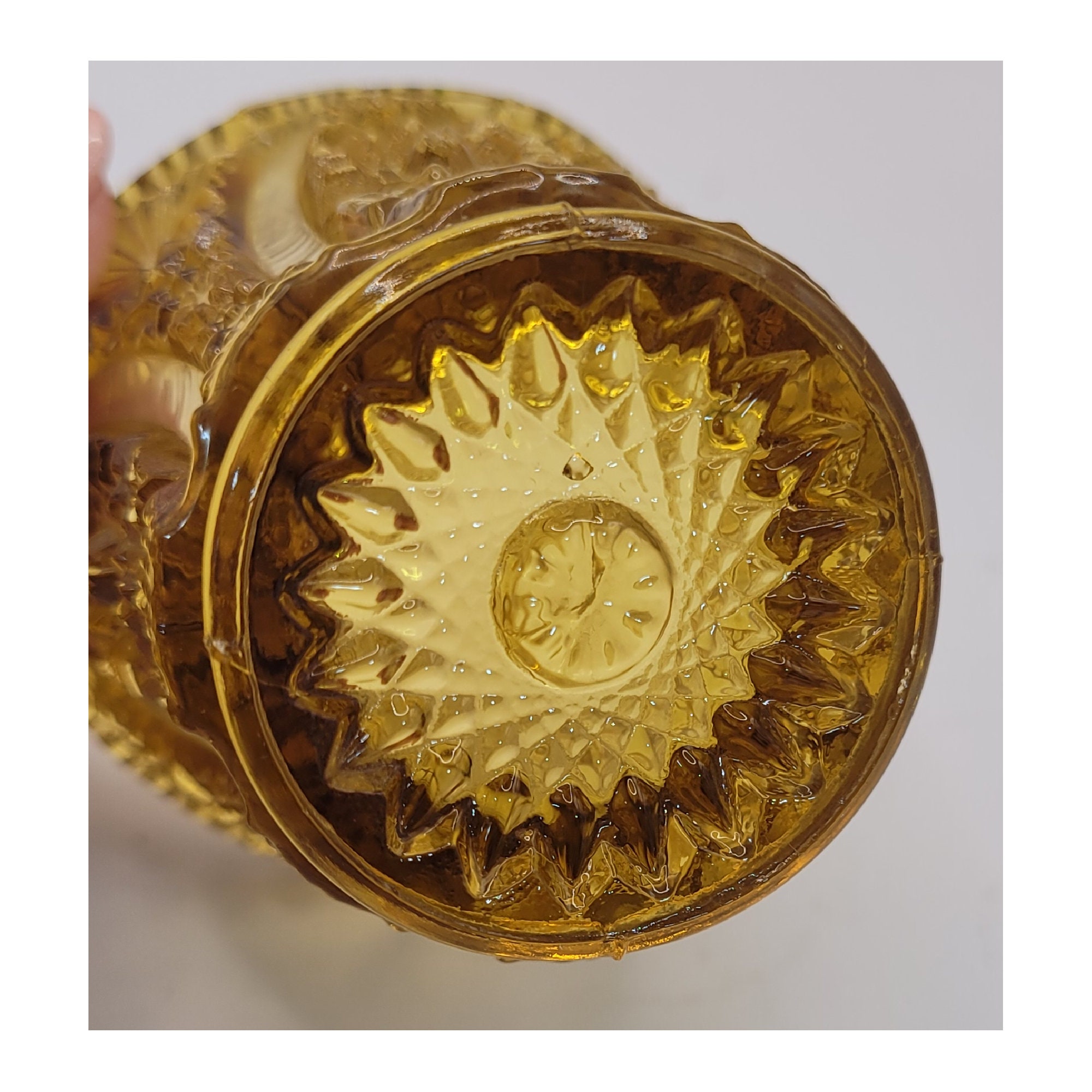 Amber Imperial Glass Toothpick Holder Vintage Glass Etsy