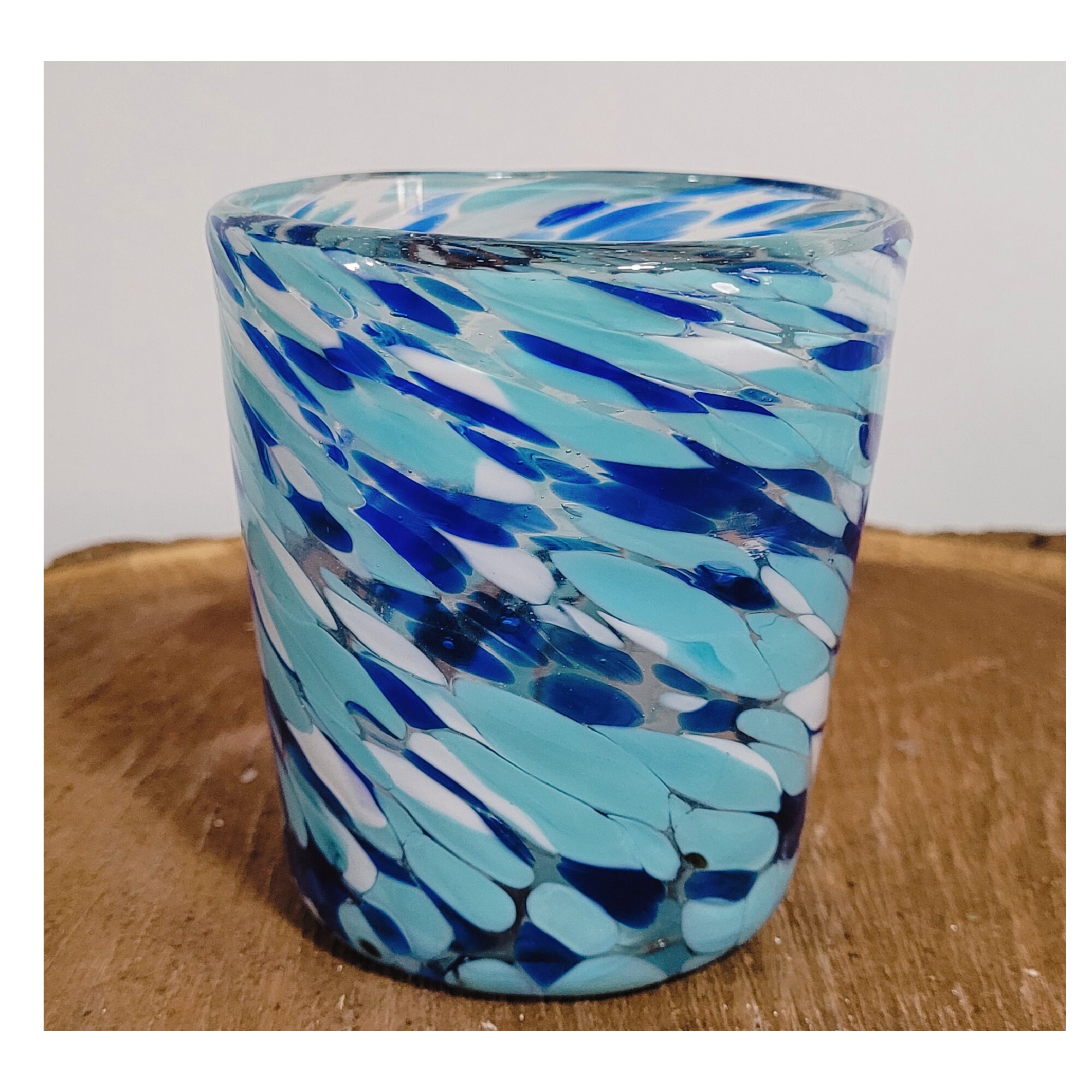 Vintage Blown Glass Tumblers Blue Glass Tumbler Red Glass Etsy