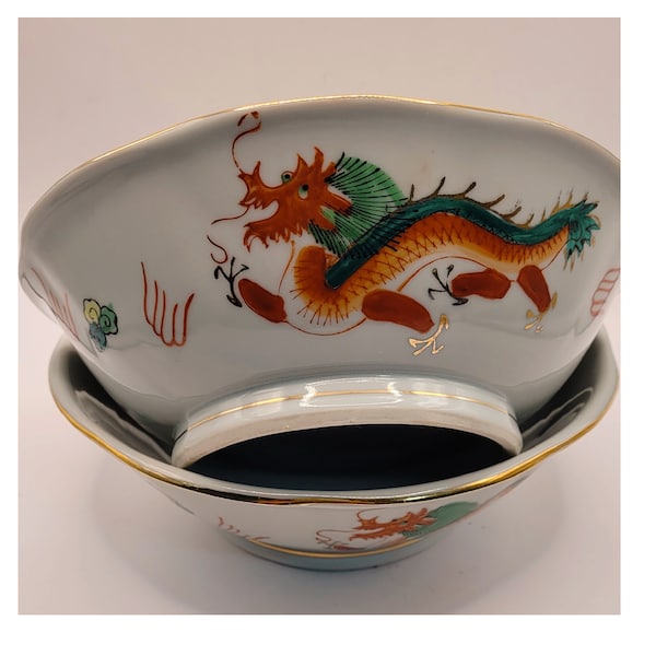 Red Dragon Restaurant Ware, Red Dragon Cups, Bowls, Soup Spoons, and Saucers, Ramen Bowls