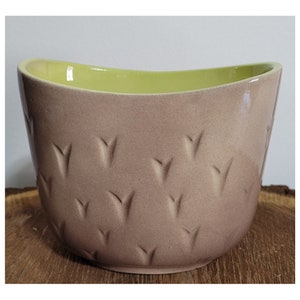 Vintage Ceramic Indoor Planter in Brown and Chartreuse, USA Ceramic Indoor Planter or Vase