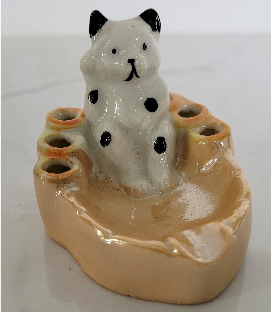 Ceramic Cat Cigarette Snuffer With Luster Finish Vintage Cat Etsy