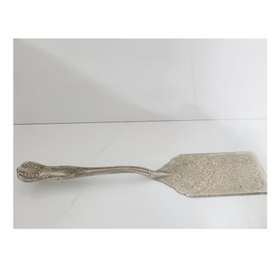 Vintage Silver Plate Etched Cake Knife, Made in Hong Kong