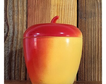 Vintage Hazel Atlas Jelly Jar, Apple Jam Jar, Vintage Apple Lidded Jar