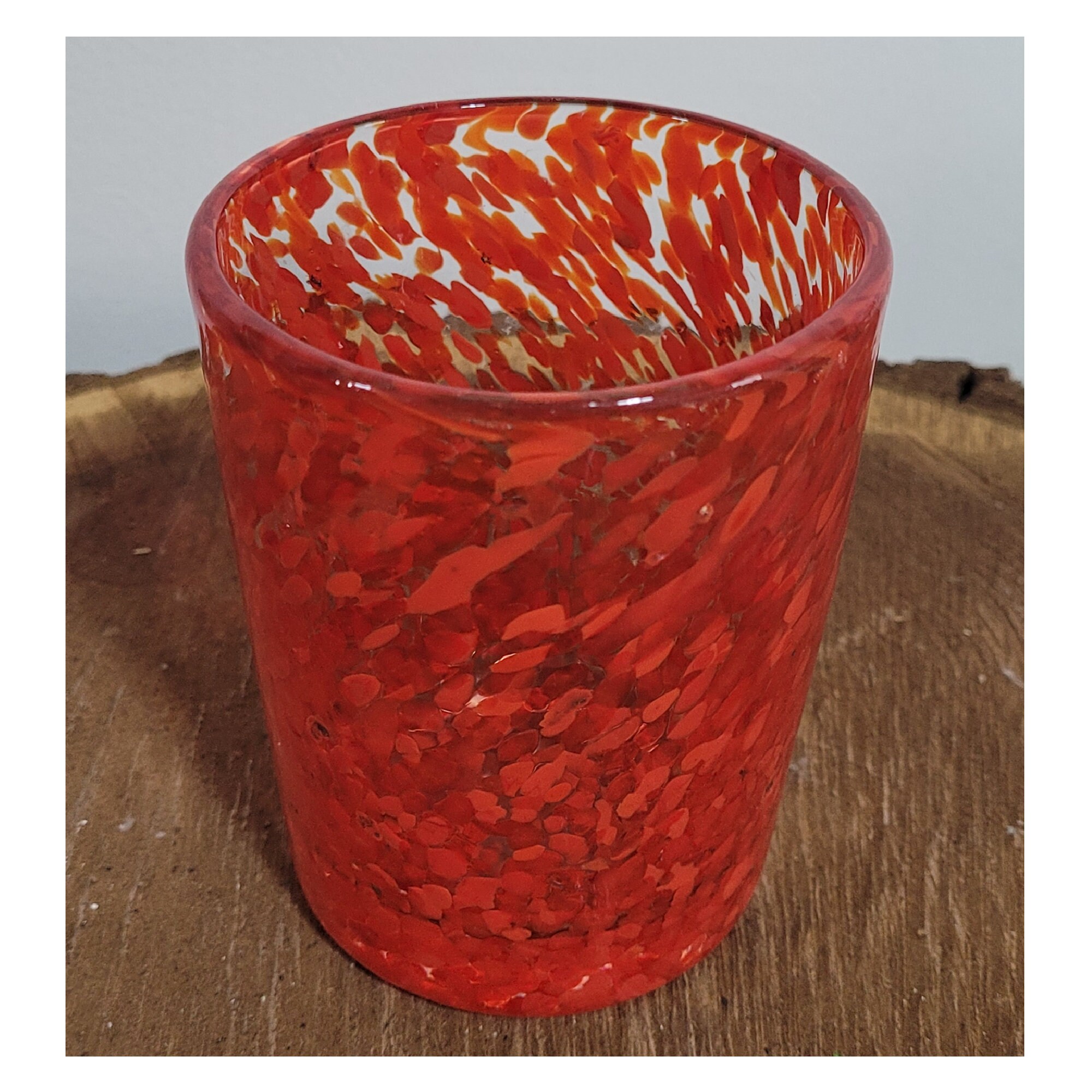 Vintage Blown Glass Tumblers Blue Glass Tumbler Red Glass Etsy