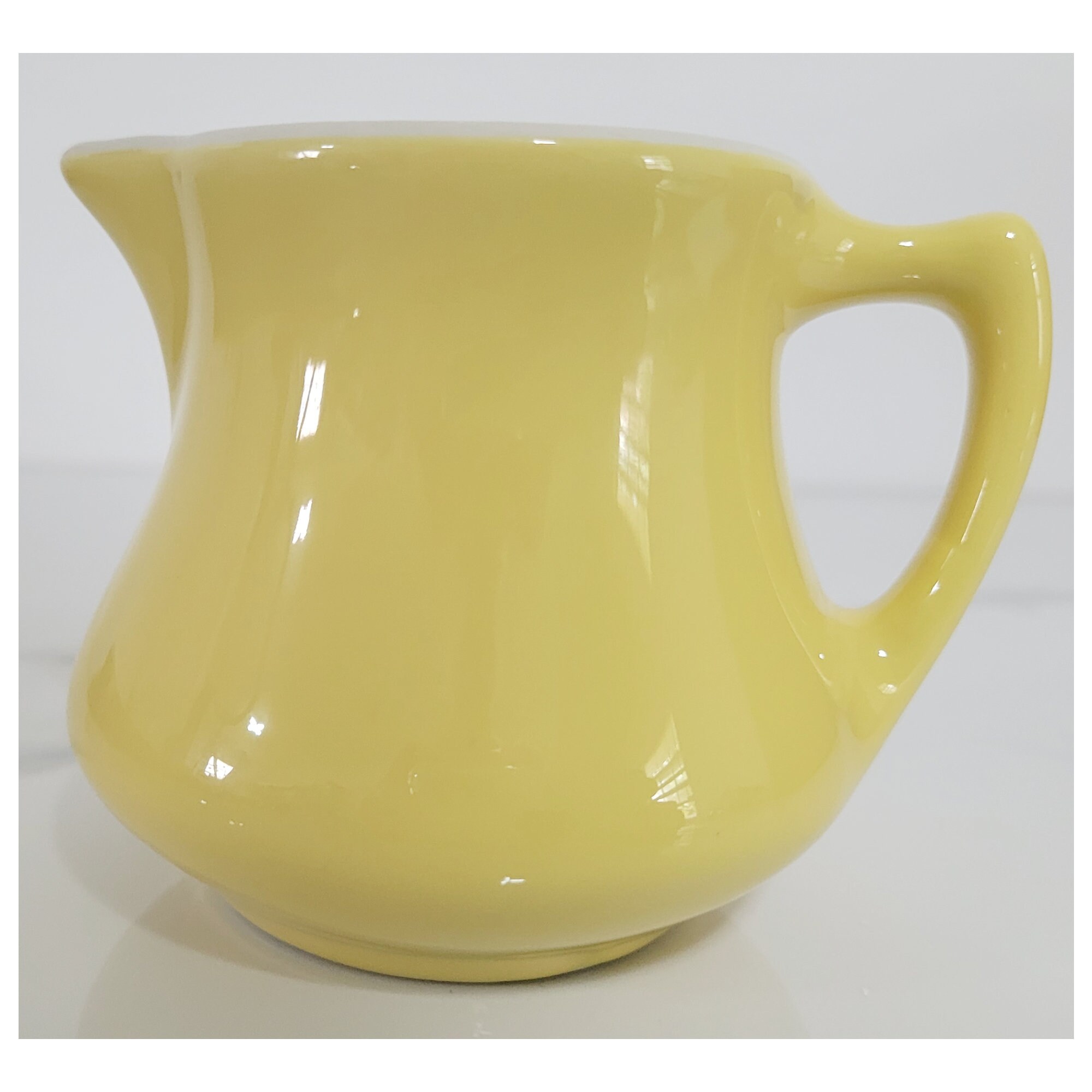 Vintage HALL Pottery USA / Yellow / Milk Creamer Pitcher / Vented