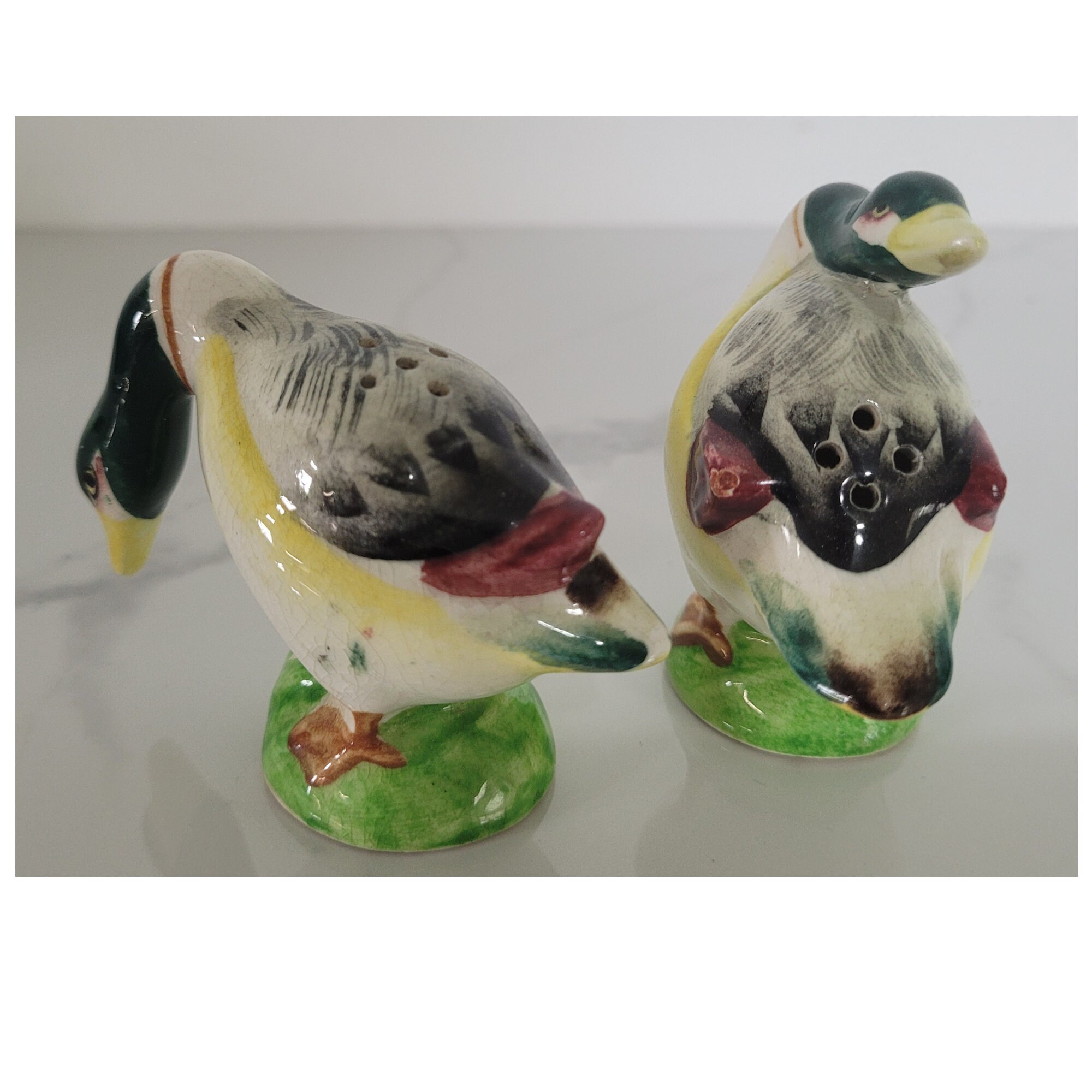 Vintage Salt and Pepper Shakers Mallard Duck Salt Pepper Etsy
