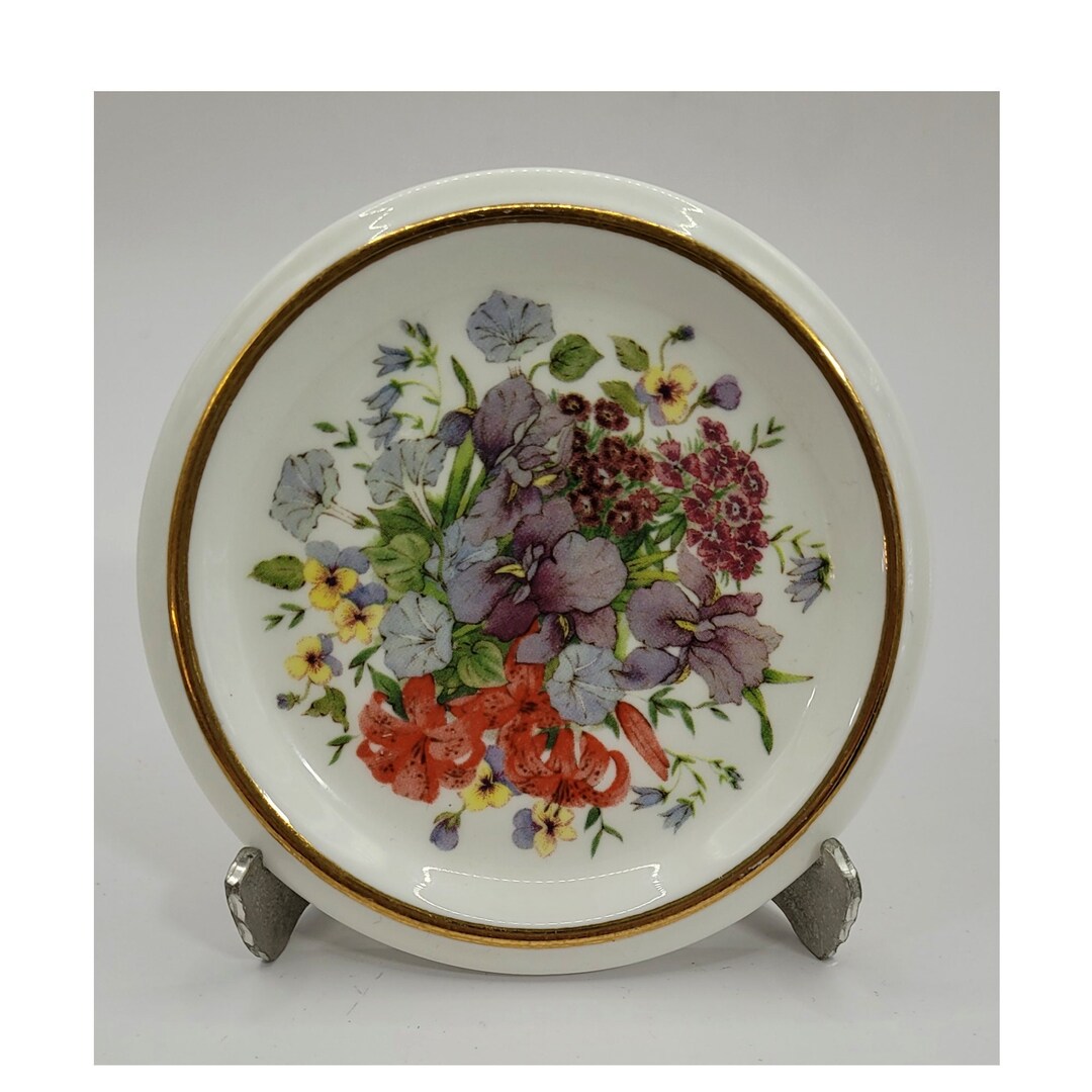 Royal Stuart Bone China Small Plate Gold Trim and Central Etsy